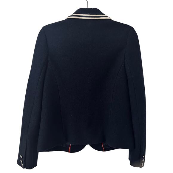 Tory Burch Nautical Wool Blazer Blue and White Size Medium EUC - Picture 5 of 6